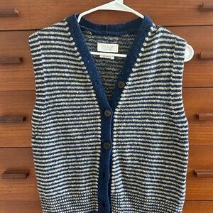 TOAST STRIPED DONEGAL V NECK